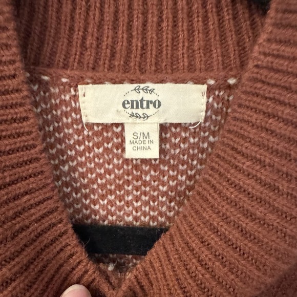 entro Women's Cozy Knit Striped Poncho Sweater Striped Boxy Oversized S/M - Picture 3 of 9